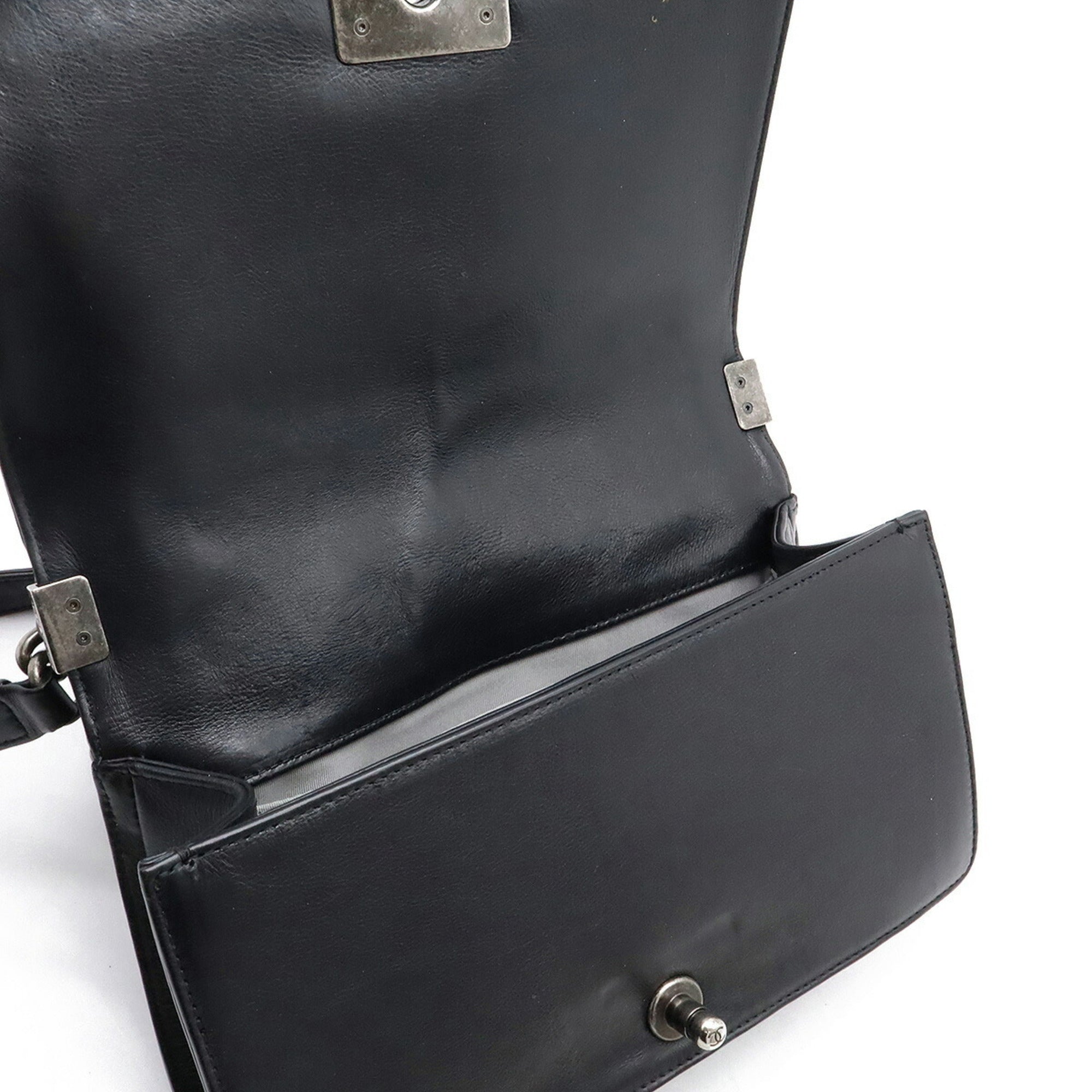 Chanel Wild Stitch Black Leather Shoulder Bag
