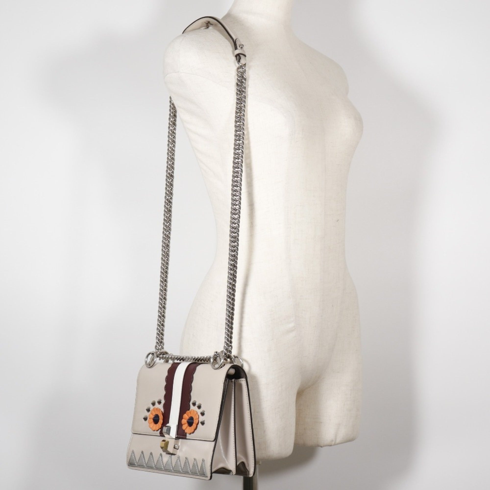 Fendi Beige Leather Shoulder Bag