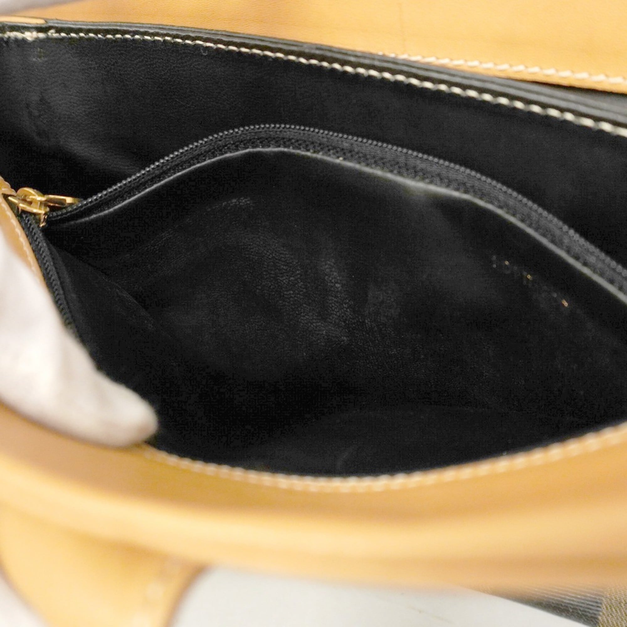 Fendi Beige Black Pvc Clutch Bag