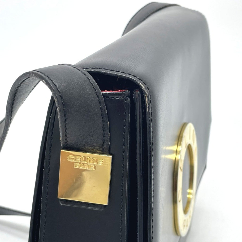 Celine Black Leather Shoulder Bag