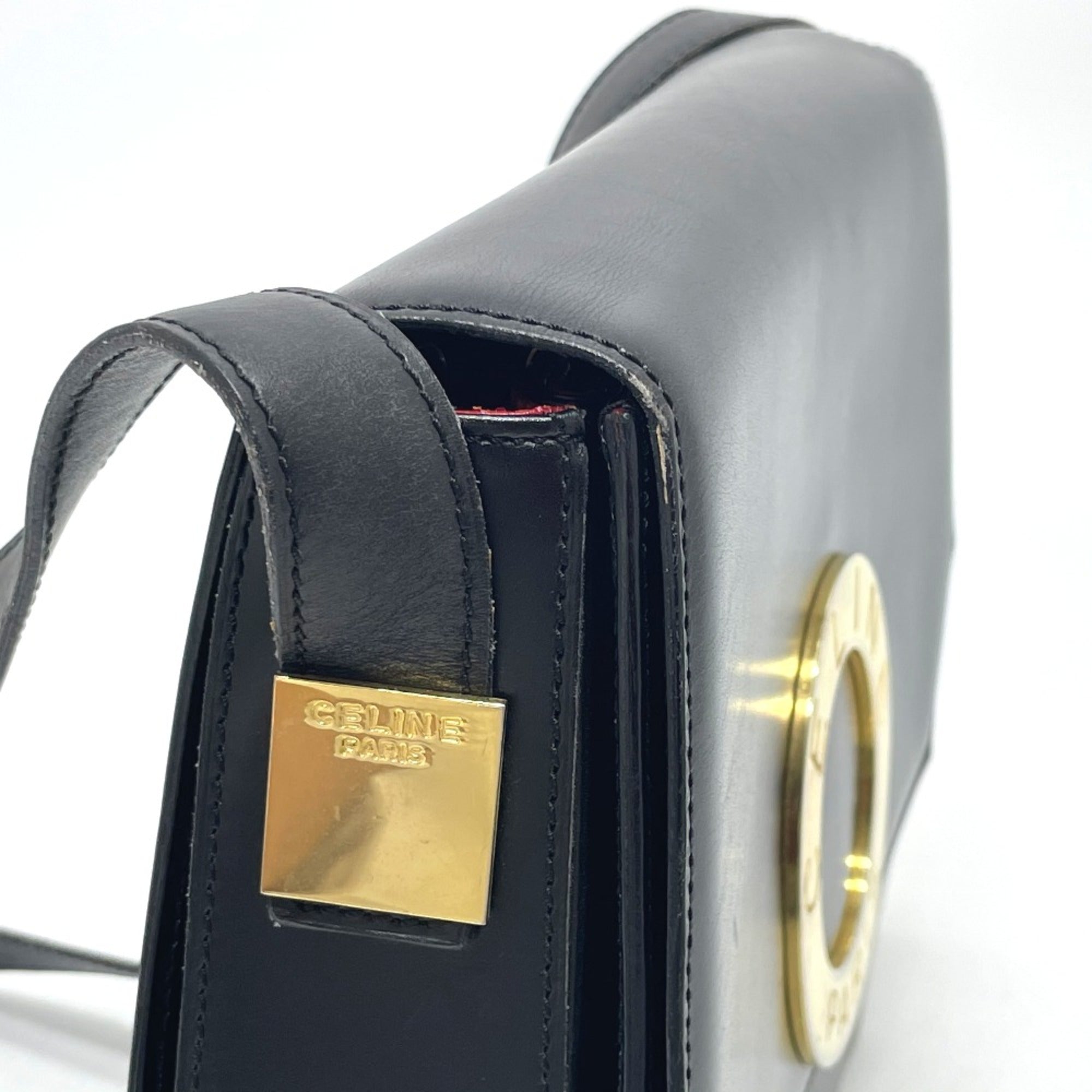 Celine Black Leather Shoulder Bag