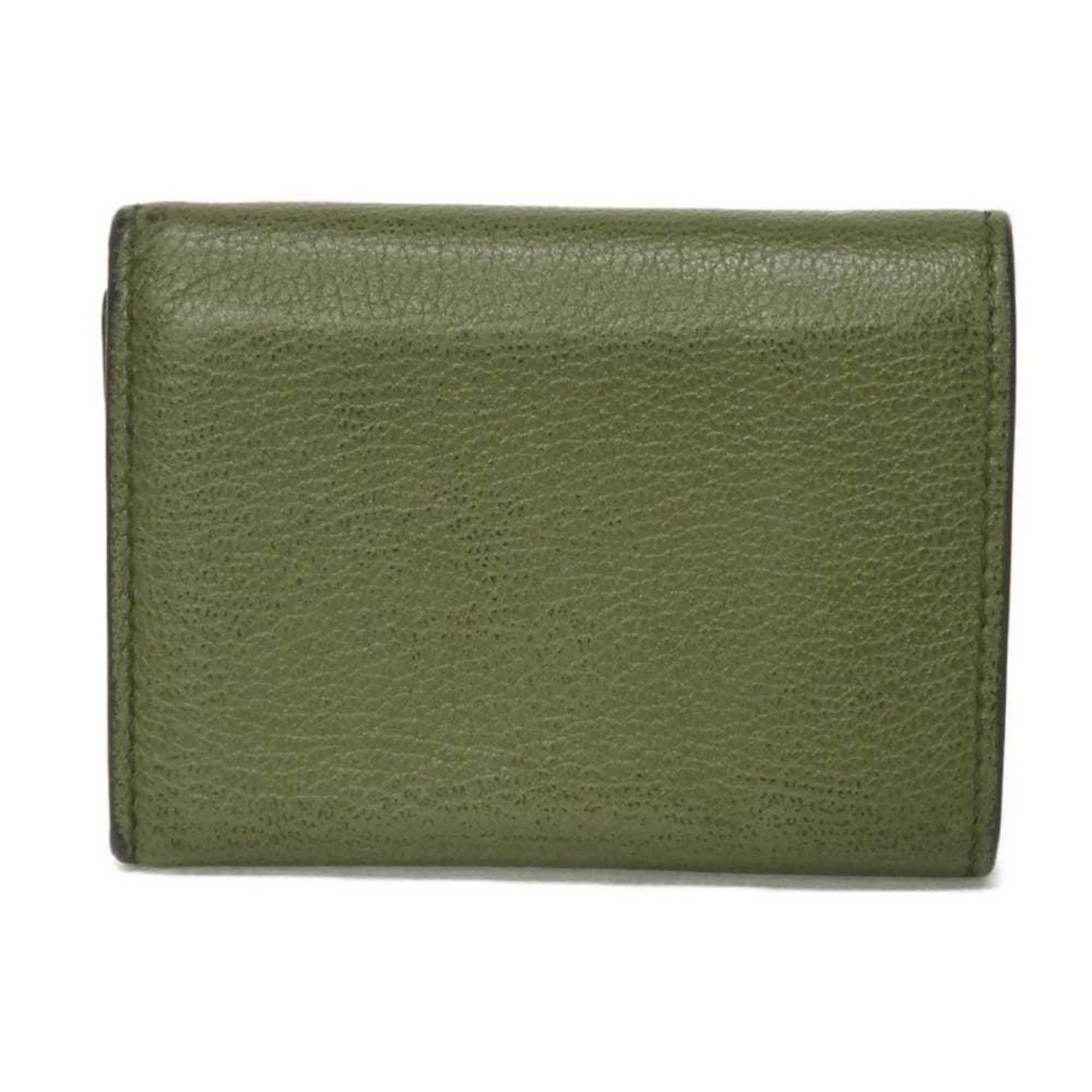 Gucci Khaki Leather Wallet (Tri-Fold) (Pre-Owned)