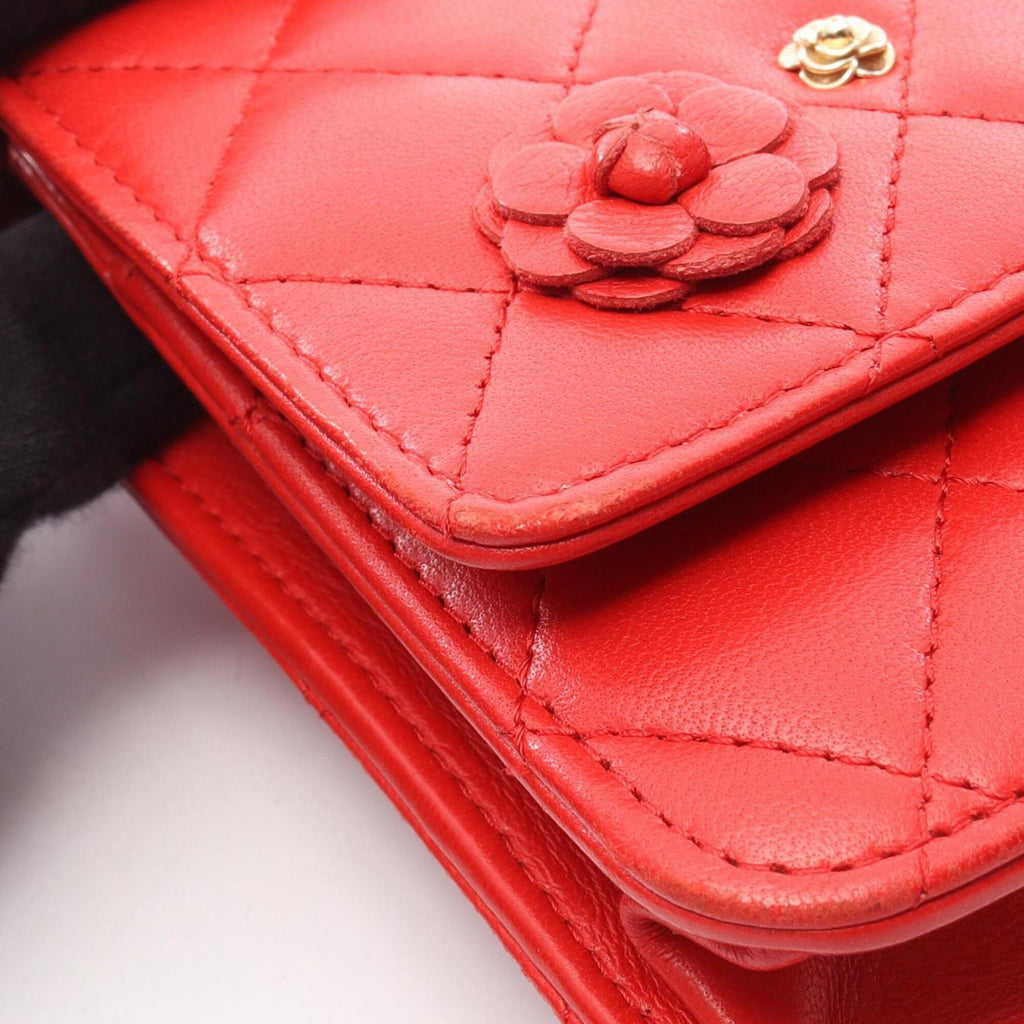 Chanel Red Color Leather Handbag Shoulder Bag