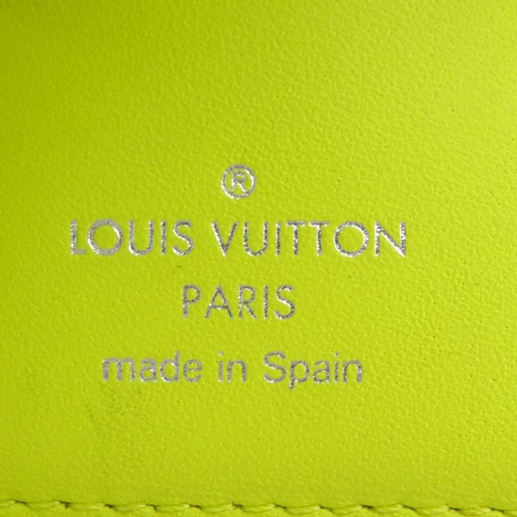 Louis Vuitton Green Yellow Pvc Leather Wallet (Tri-Fold)