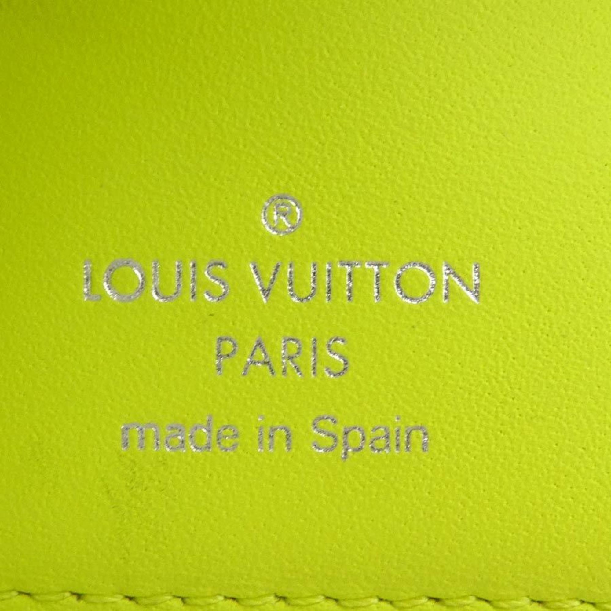 Louis Vuitton Green Yellow Pvc Leather Wallet (Tri-Fold)