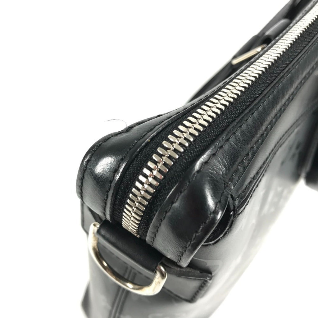 Louis Vuitton Black Noir Leather Briefcase Handbag Tote Bag