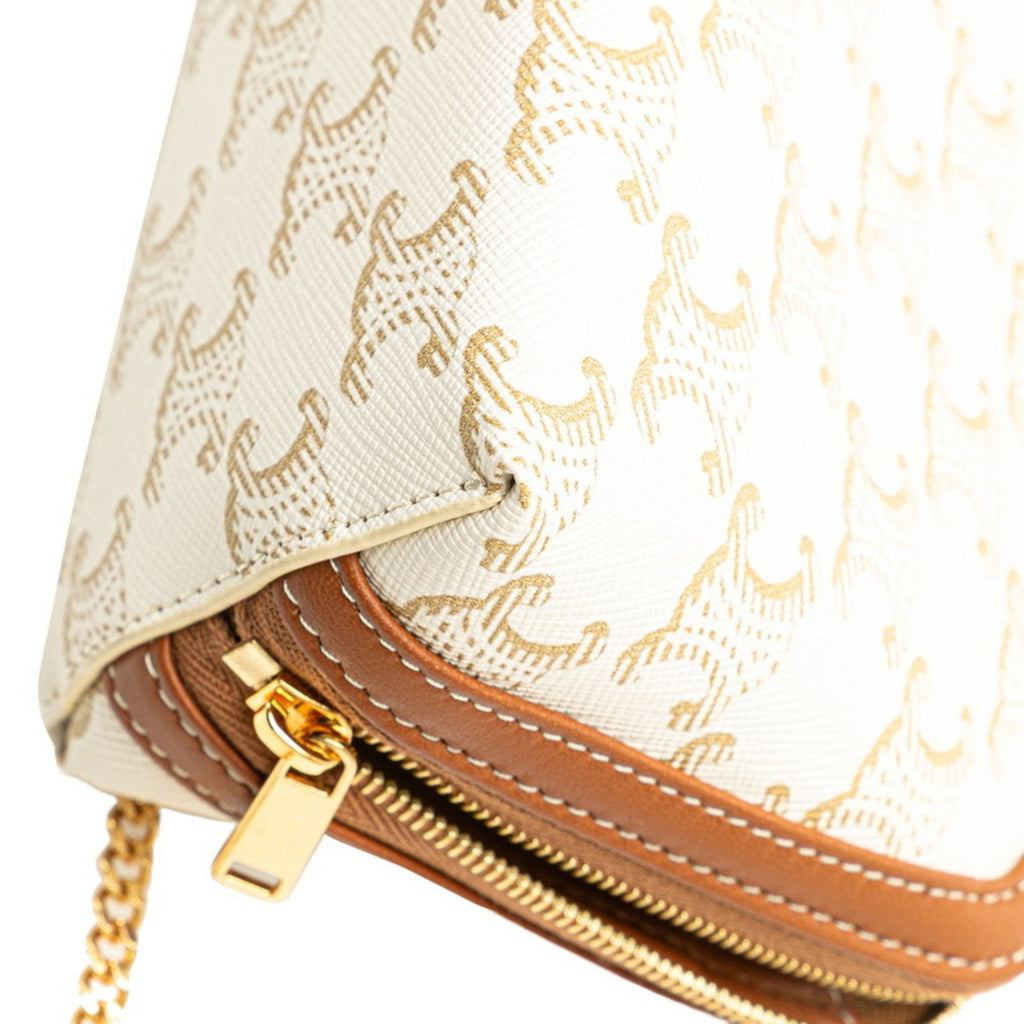 Celine Brown White Pvc Leather Shoulder Bag