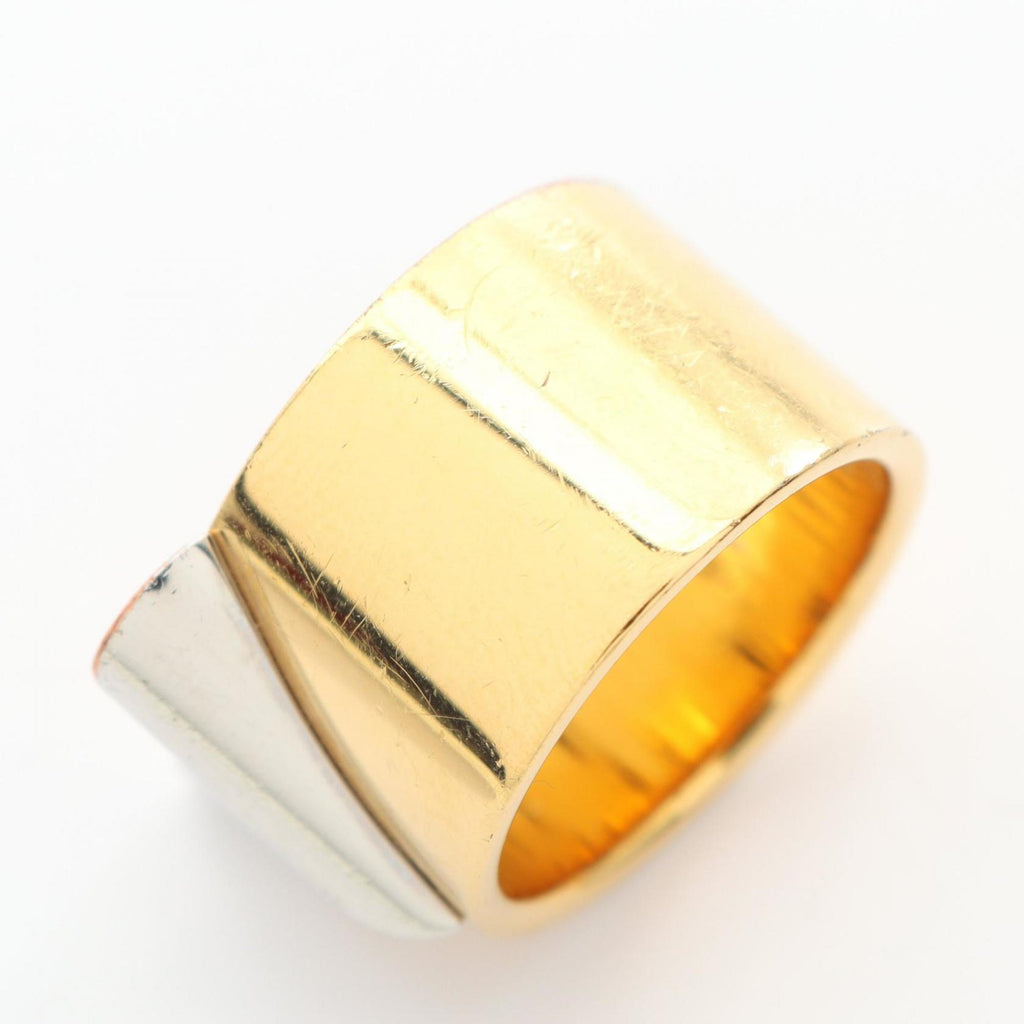 Louis Vuitton Gold Silver Gold Plating Stainless Steel Band Ring