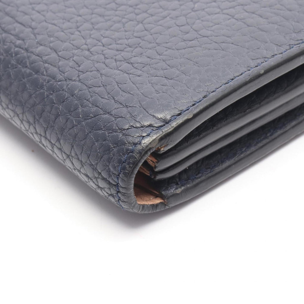 Louis Vuitton Navy Navy Blue Leather Long Wallet