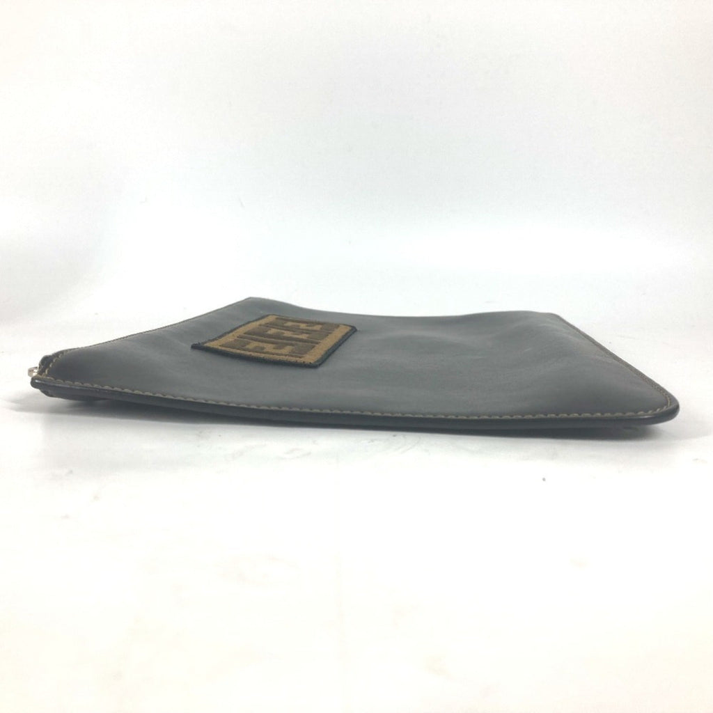 Fendi Black Brown Leather Clutch Bag
