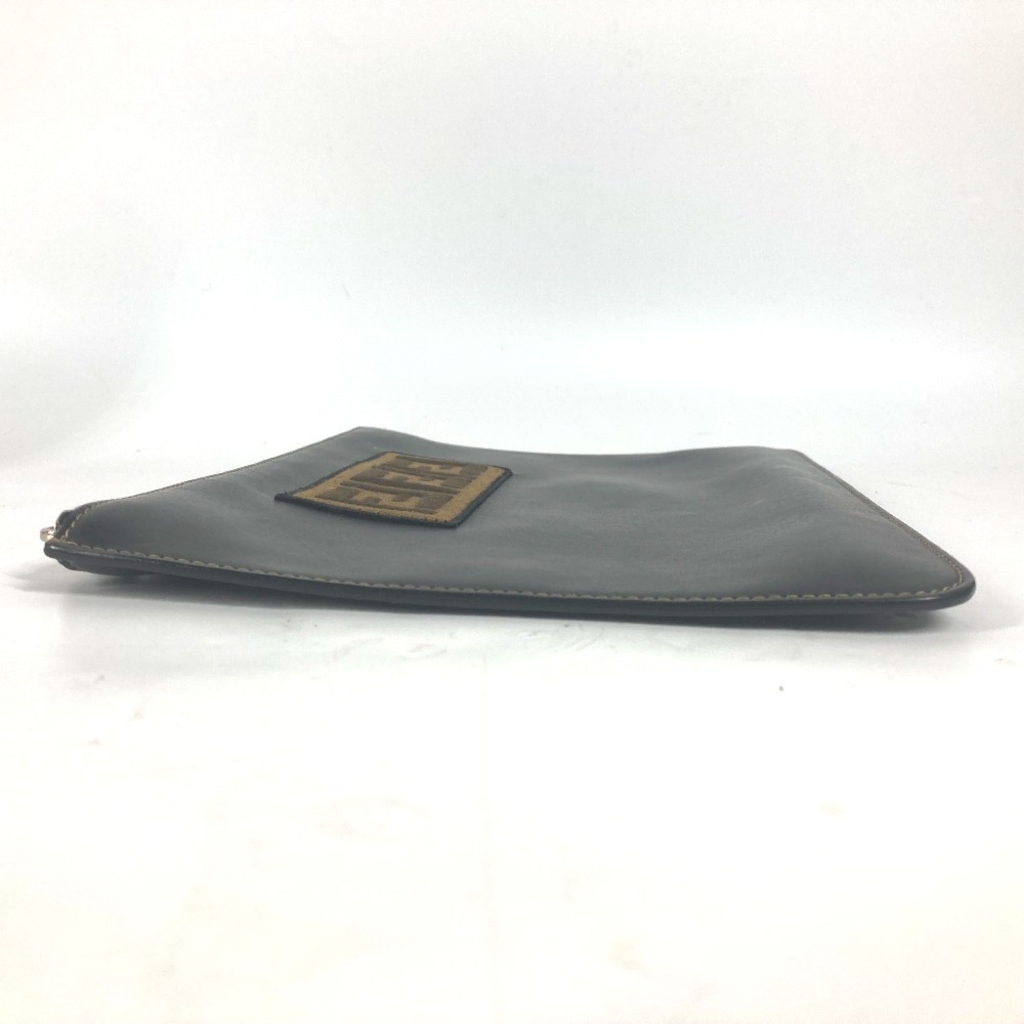Fendi Black Brown Leather Clutch Bag