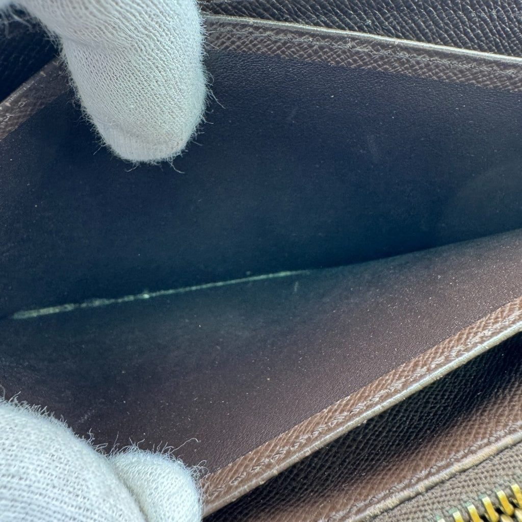 Louis Vuitton Damier Brown Leather Long Wallet