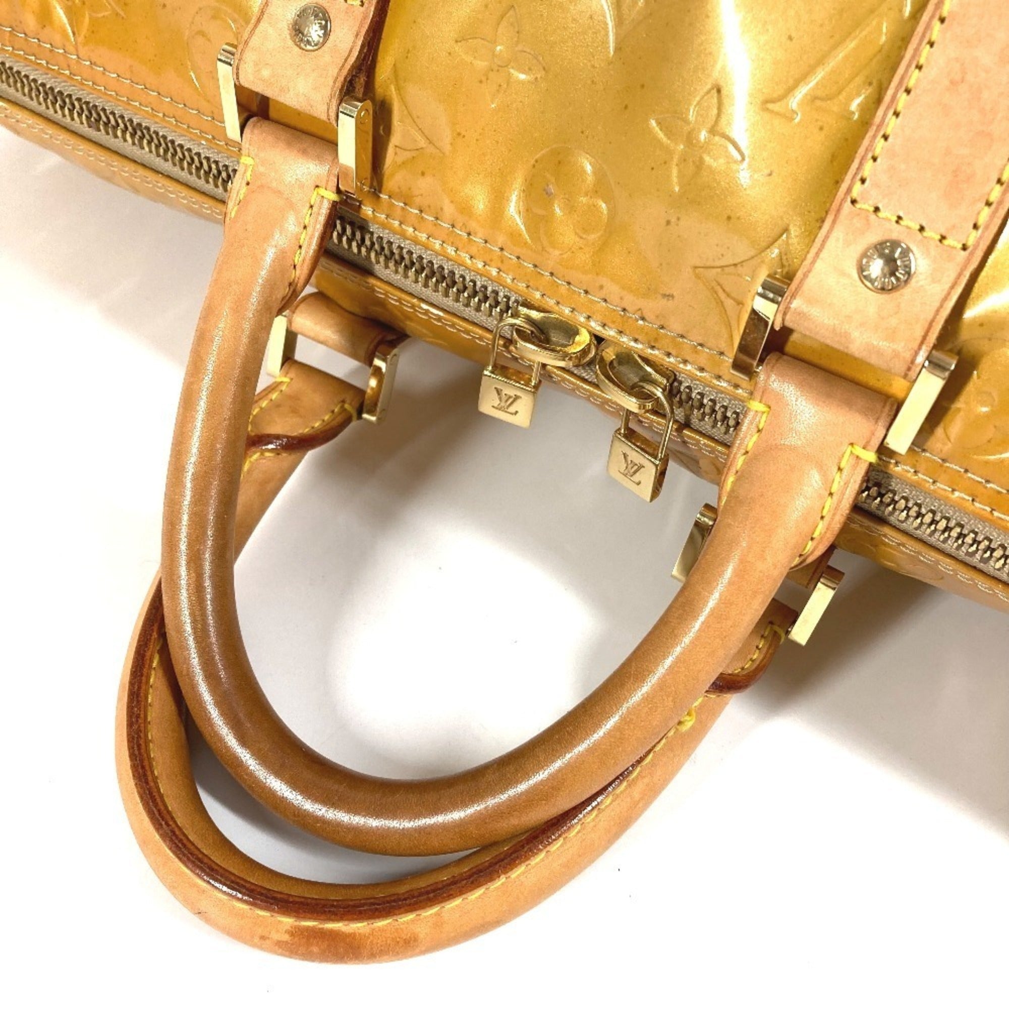 Louis Vuitton Beige Galle Monogram Vernis Boston Bag