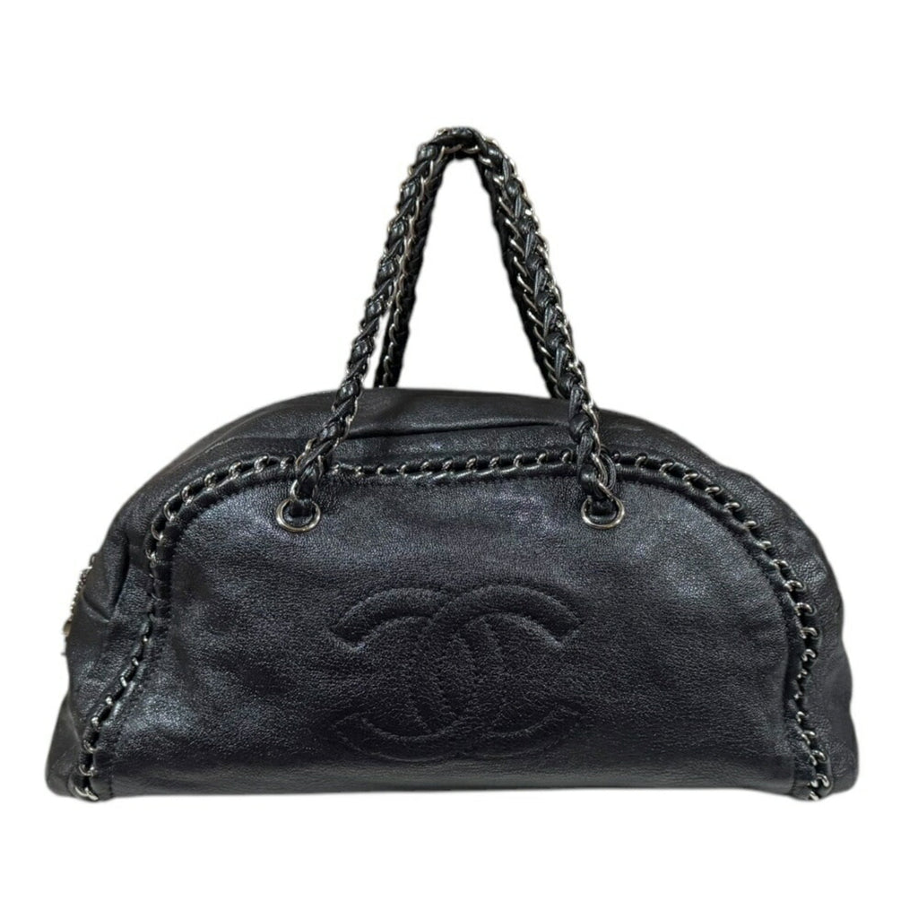 Chanel Black Leather Boston Bag