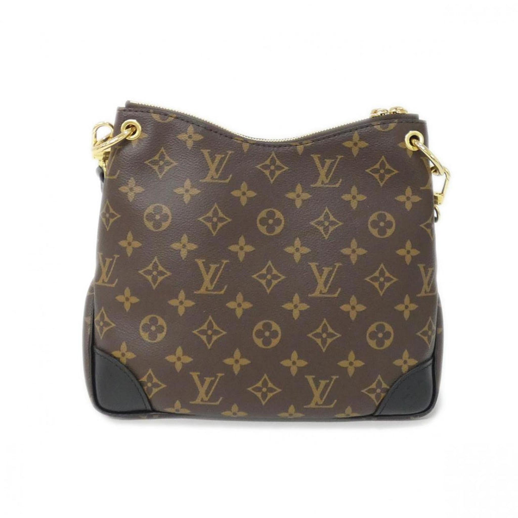 Louis Vuitton Black Brown Coated Canvas Shoulder Bag