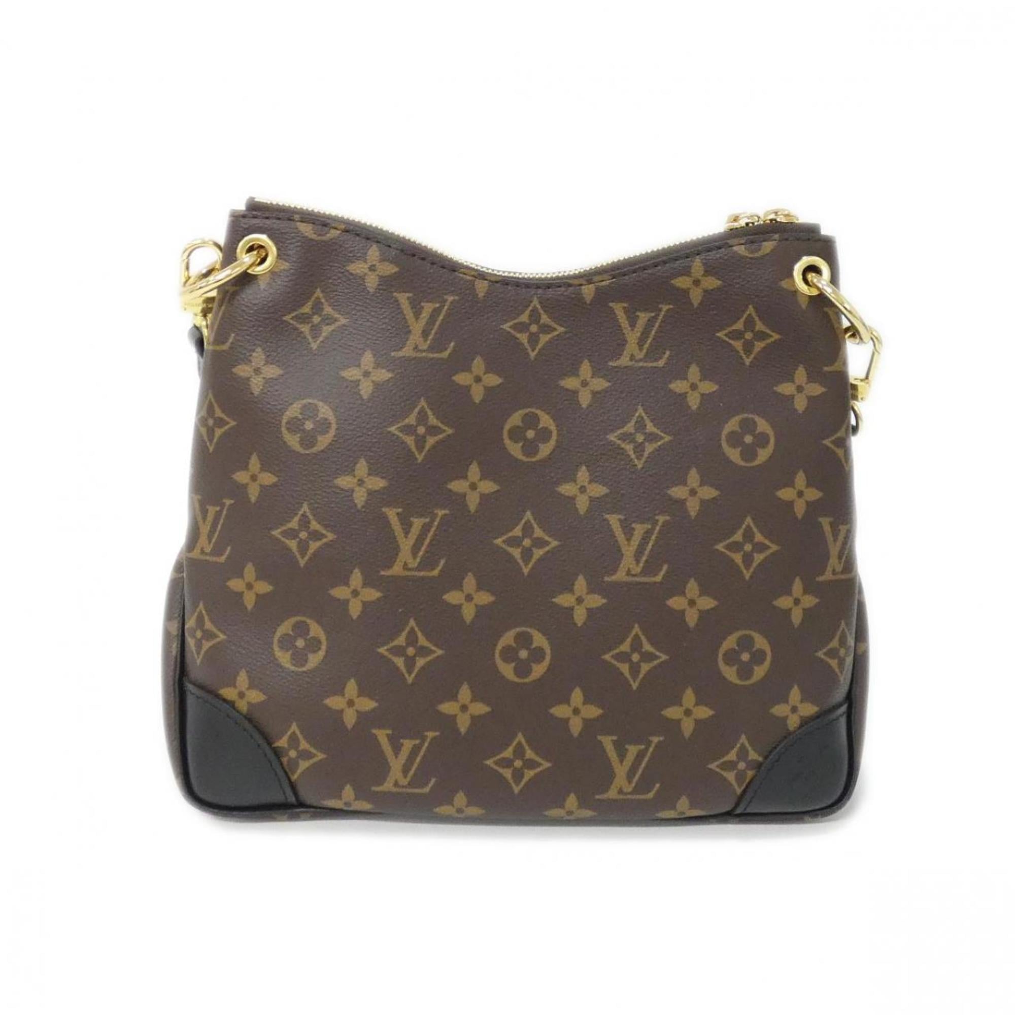 Louis Vuitton Black Brown Coated Canvas Shoulder Bag
