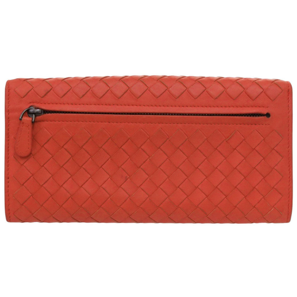 Bottega Veneta Red Color Intrecciato Long Wallet