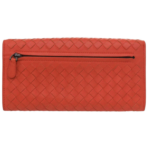 Bottega Veneta Red Color Intrecciato Long Wallet