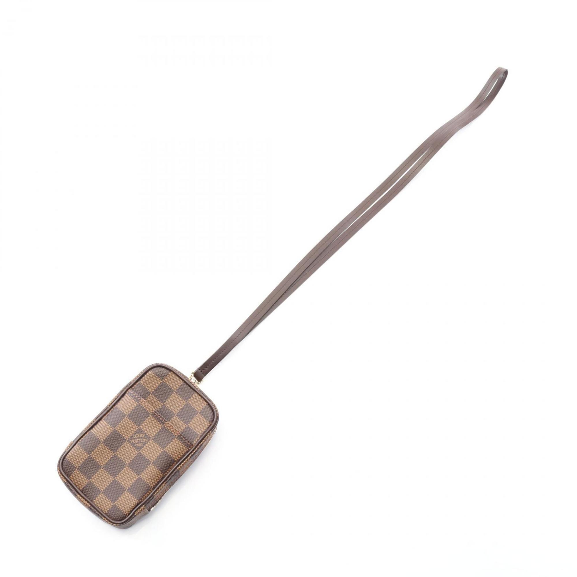 Louis Vuitton Brown Ebene Damier Canvas Leather Pvc Pouch