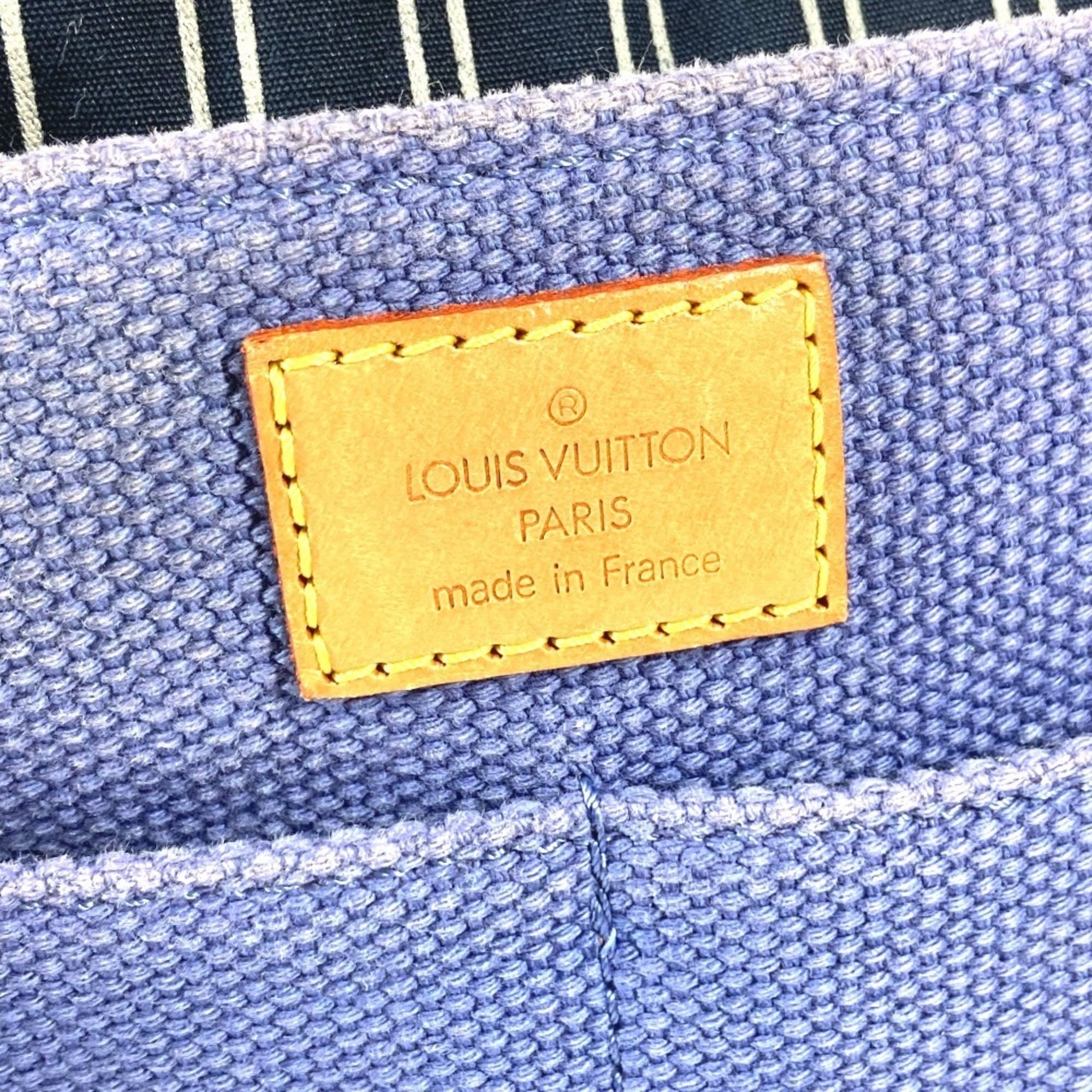 Louis Vuitton Blue Canvas Shoulder Bag Tote Bag