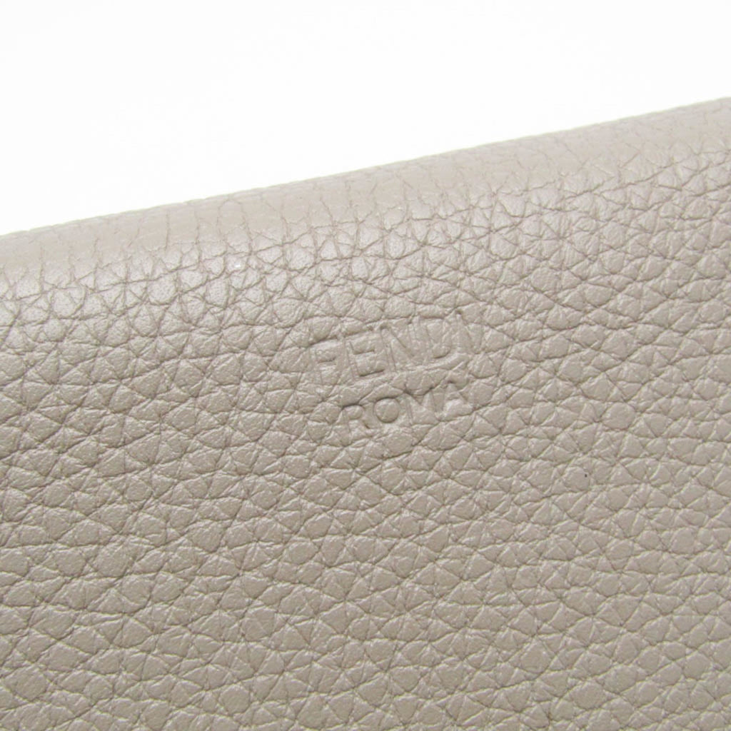Fendi Beige Leather Long Wallet (Bi-Fold)