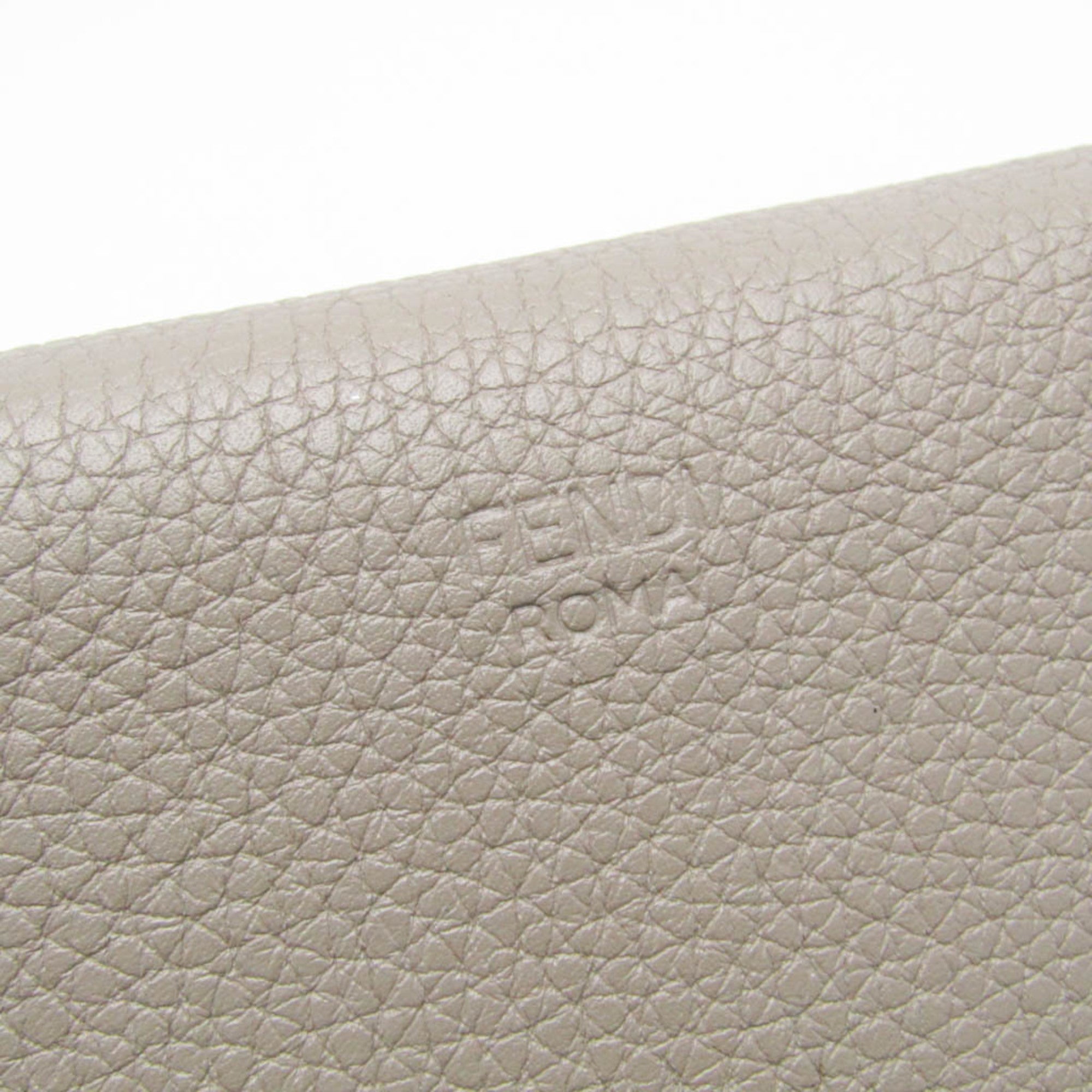 Fendi Beige Leather Long Wallet (Bi-Fold)