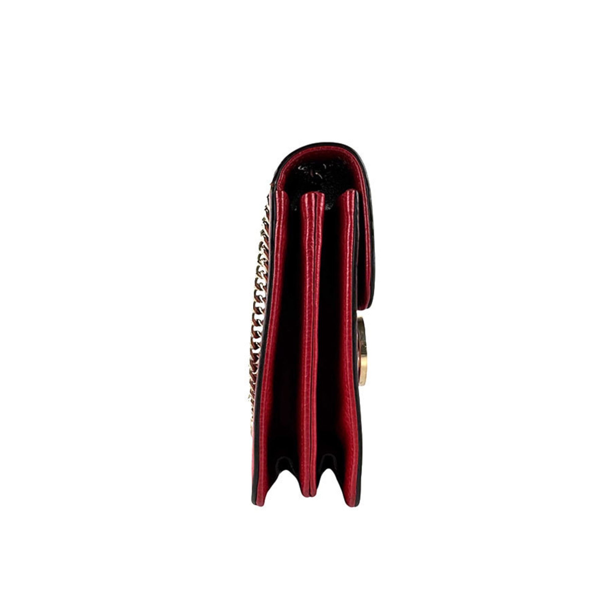 Gucci Red Color Leather Shoulder Bag (Pre-Owned)