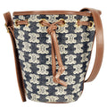 Celine Navy Canvas Shoulder Bag