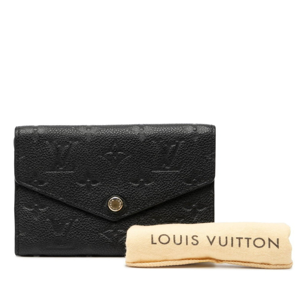 Louis Vuitton Black Noir Leather Wallet (Tri-Fold)