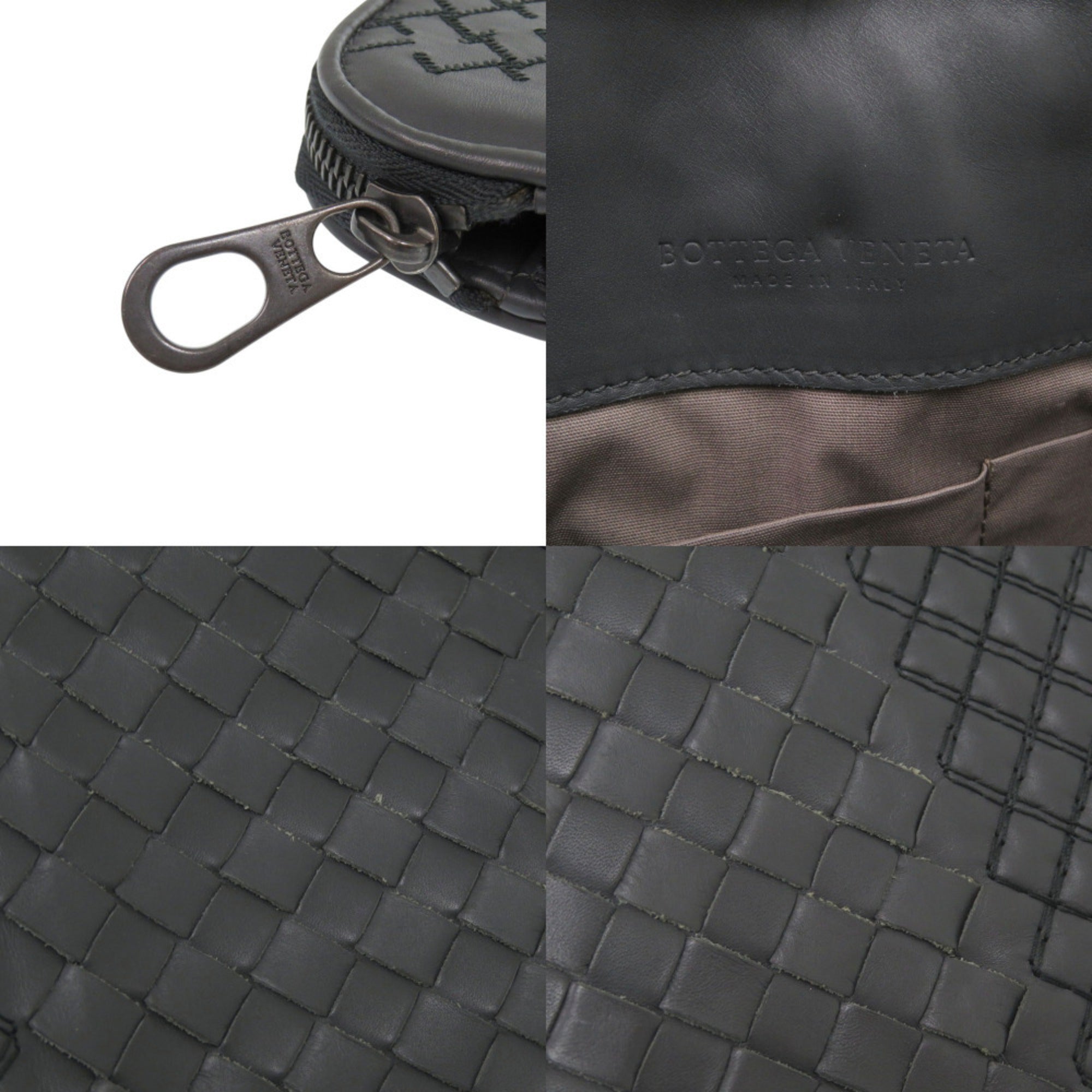 Bottega Veneta Gray Intrecciato Clutch Bag
