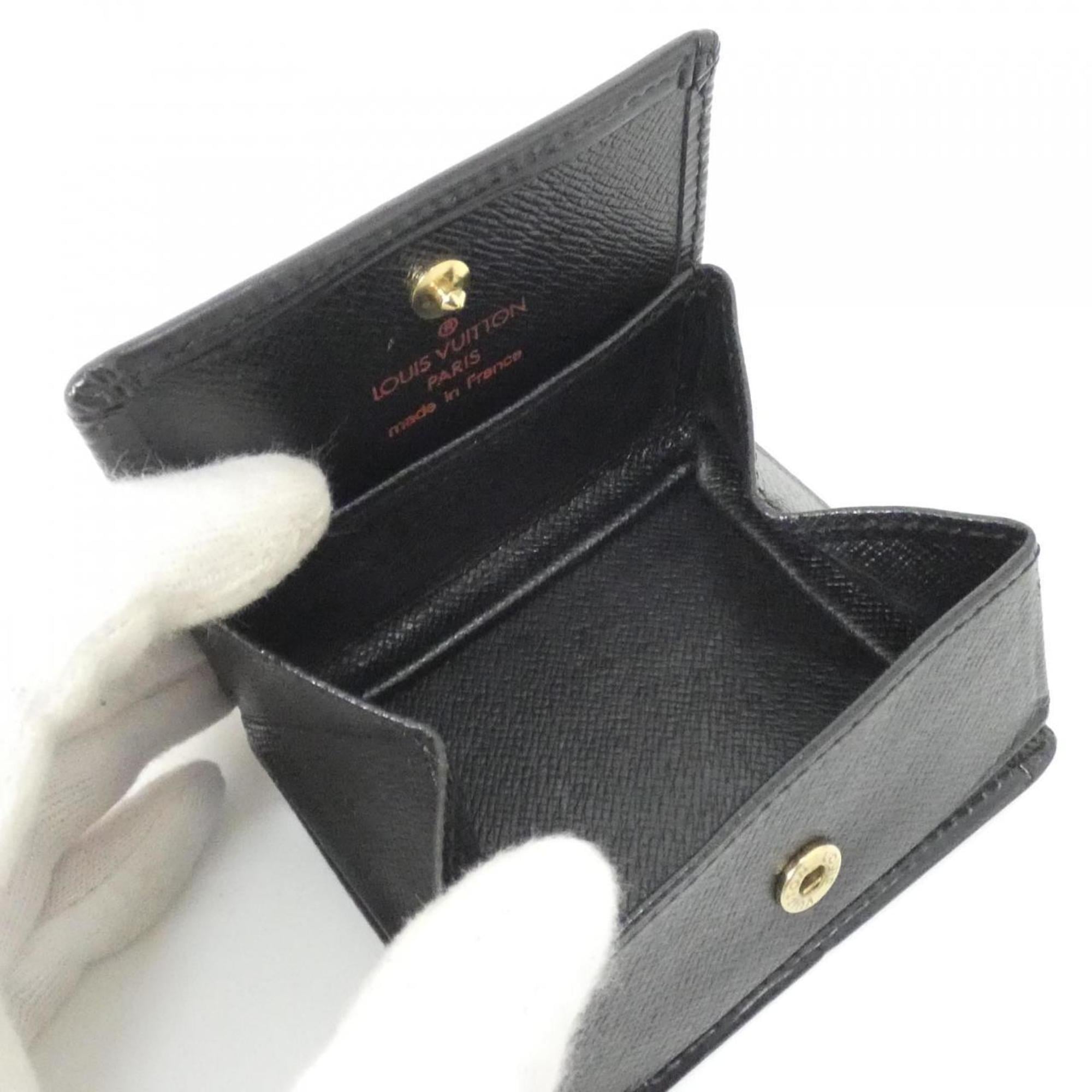 Louis Vuitton Black Leather Coin Purse/Coin Case