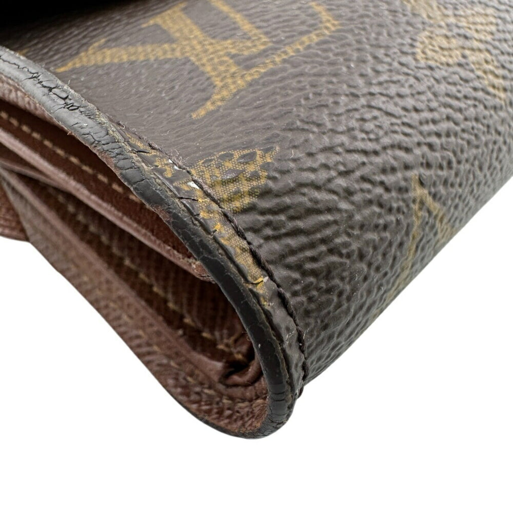 Louis Vuitton Gold Brown Leather Wallet (Tri-Fold)