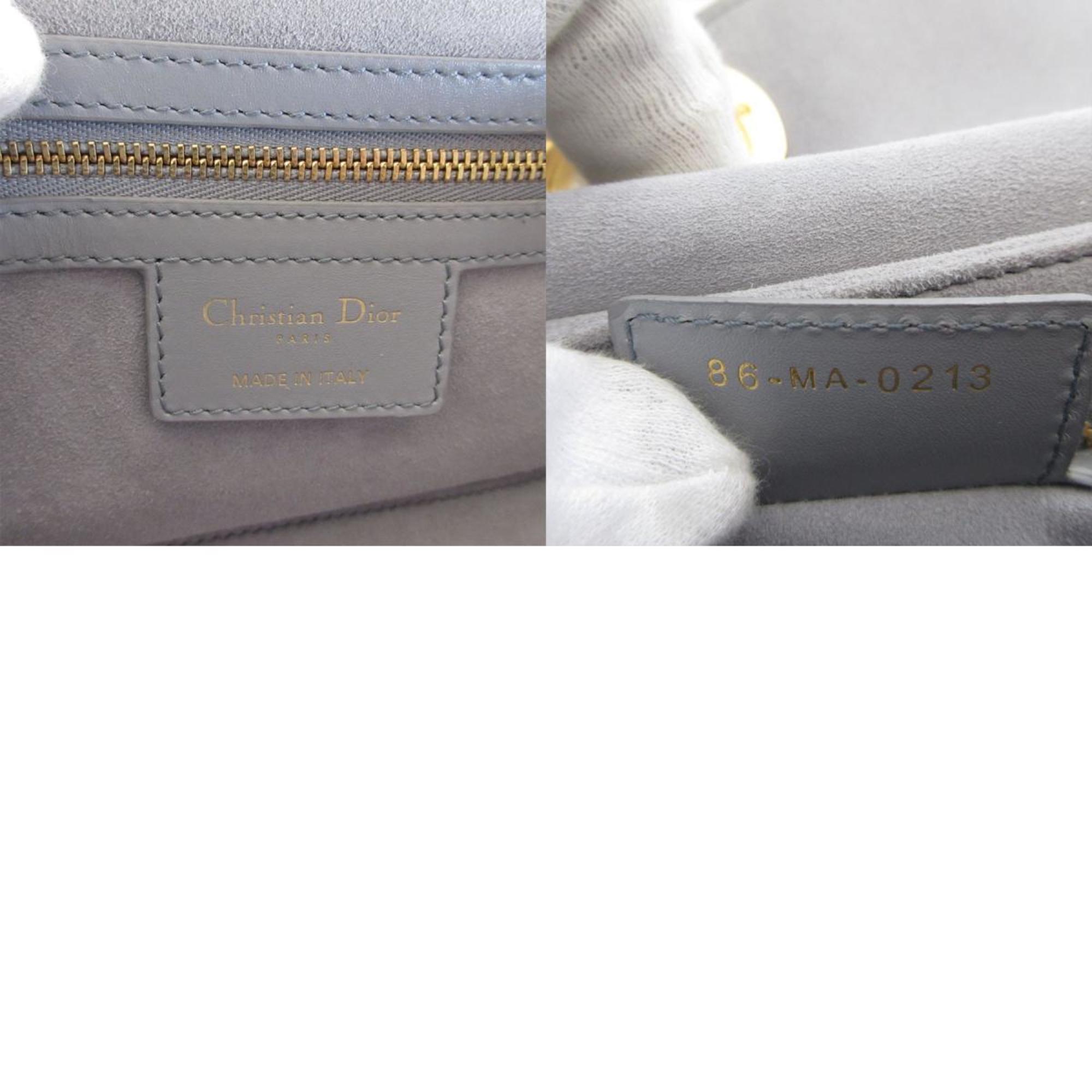 Christian Dior Gray Leather Shoulder Bag (Pre-Owned)