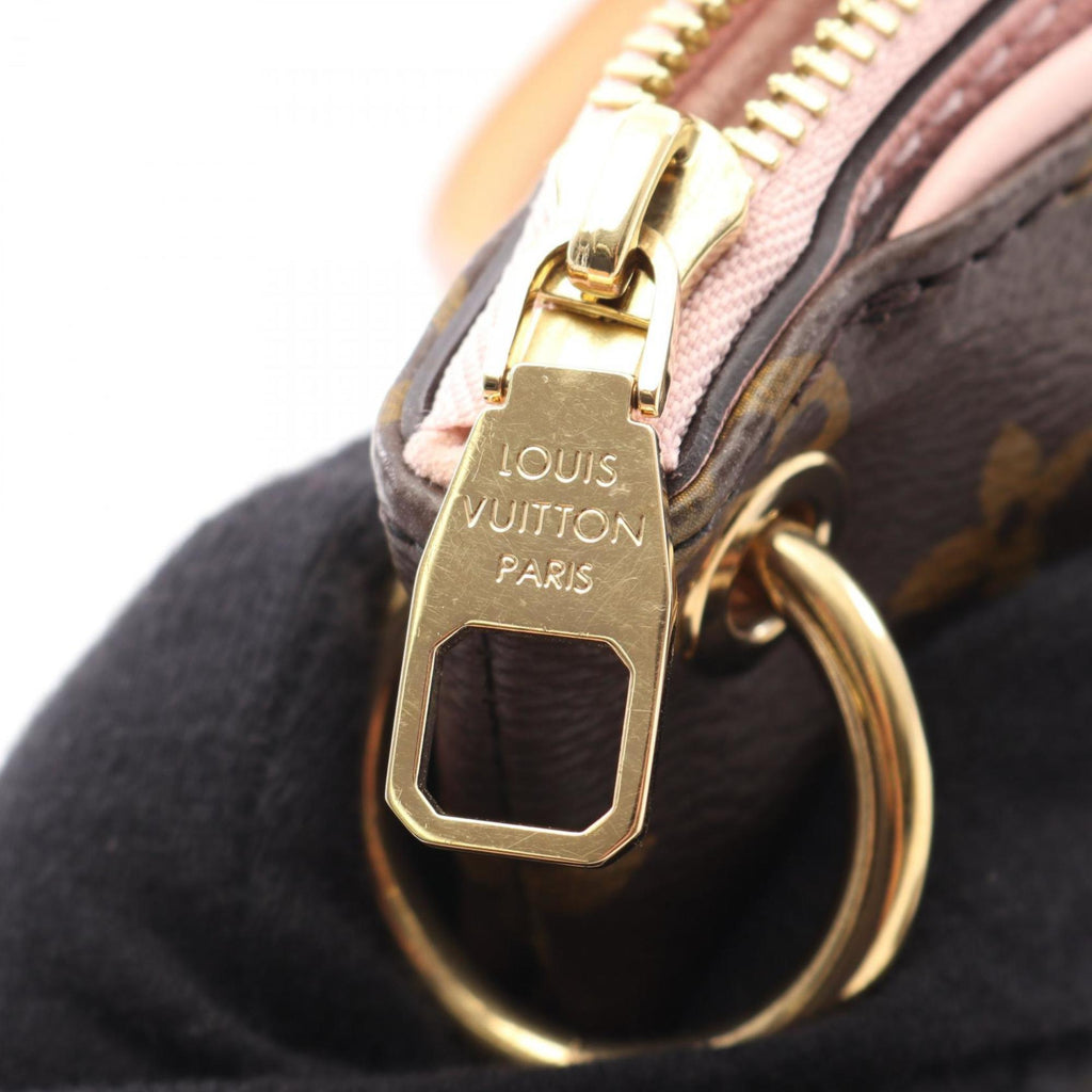Louis Vuitton Black Brown Pink Rose Ballerine Coated Canvas Leather Handbag