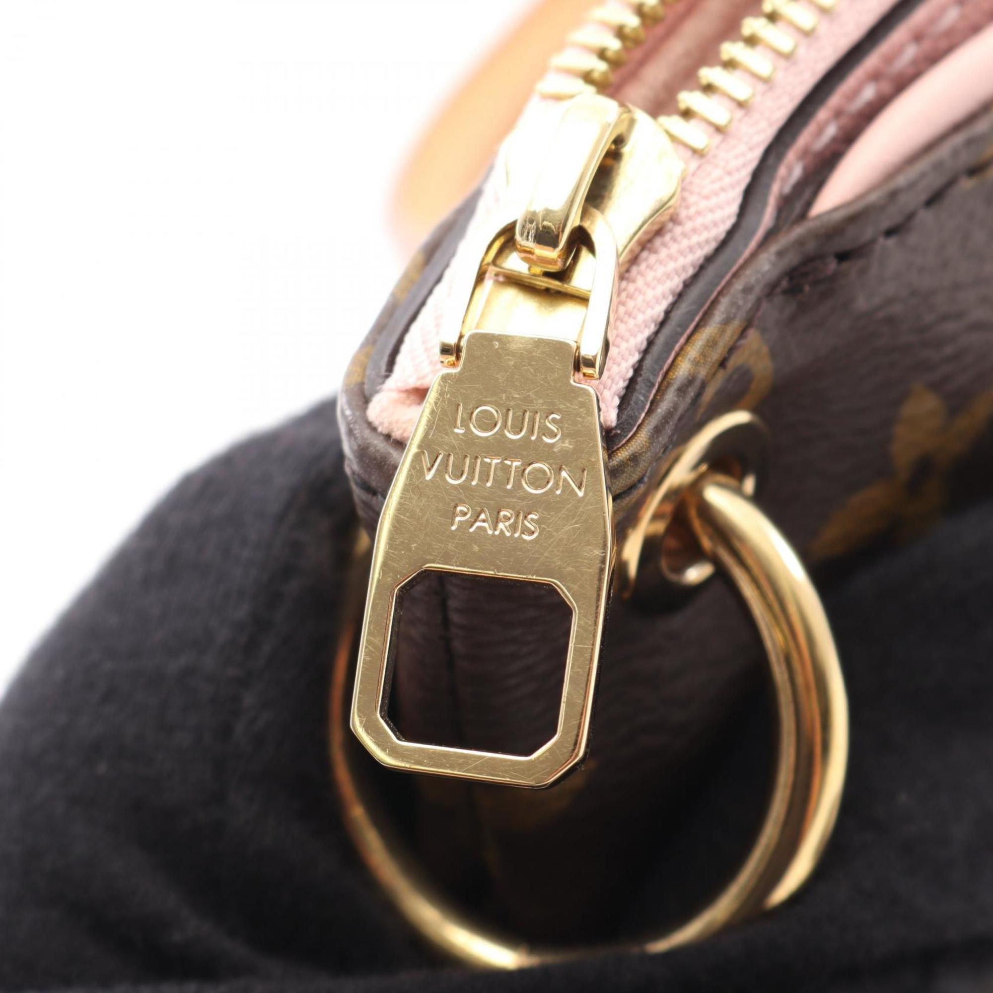 Louis Vuitton Black Brown Pink Rose Ballerine Coated Canvas Leather Handbag