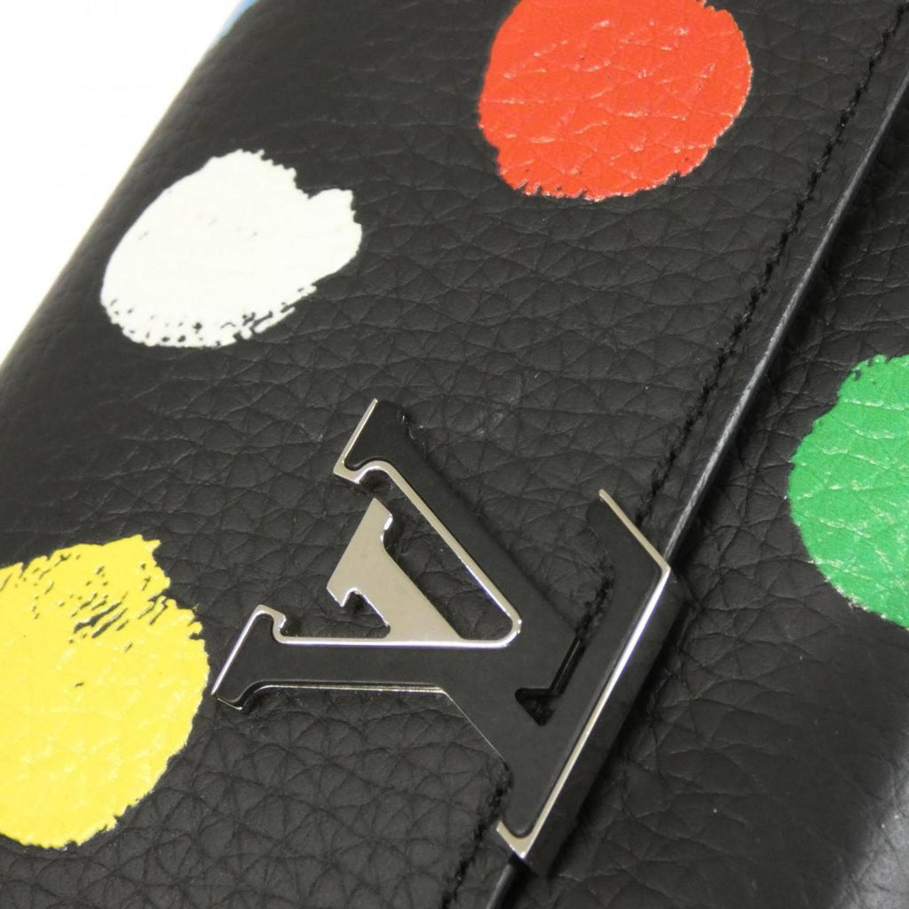 Louis Vuitton Black Leather Wallet (Tri-Fold)