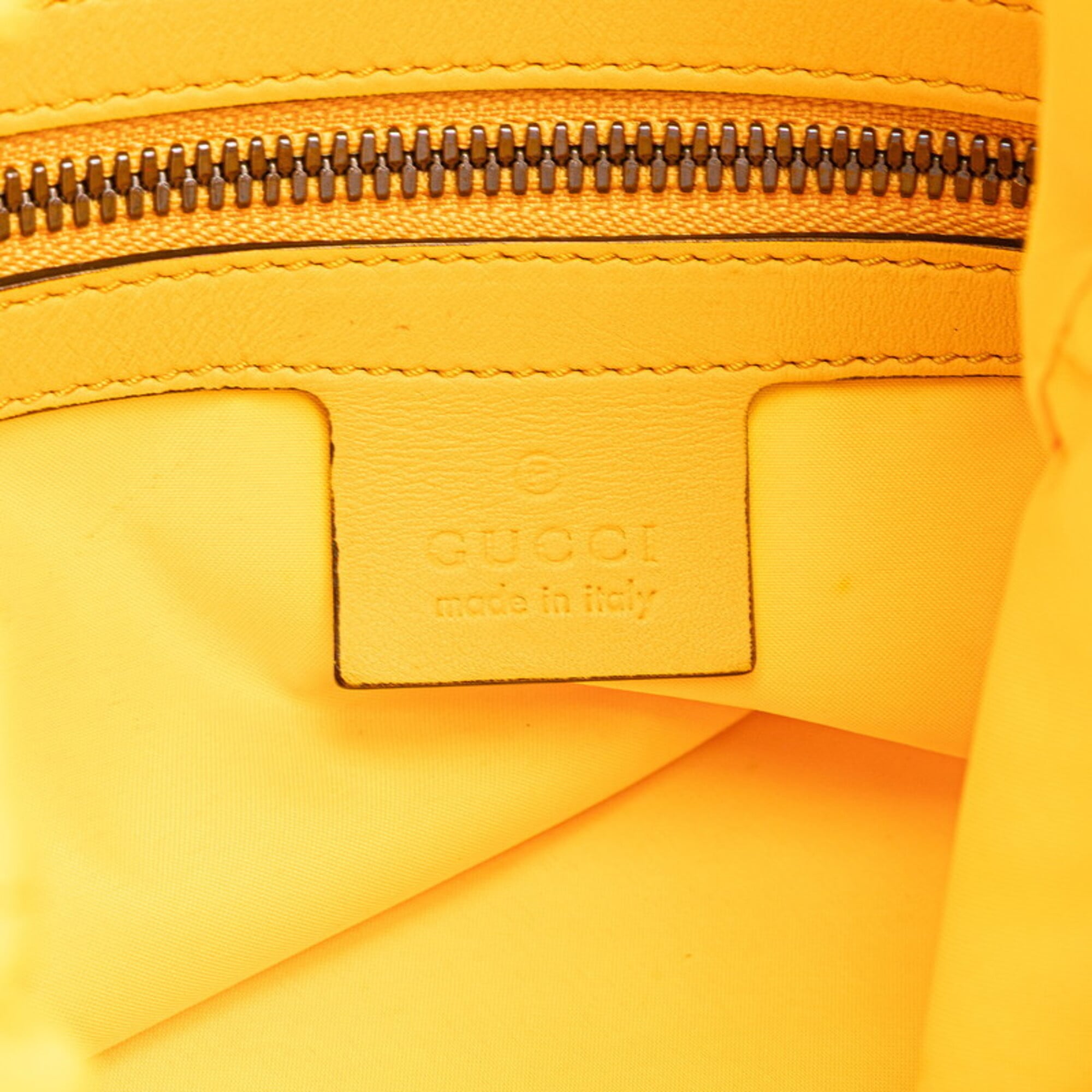 Gucci Blue Yellow Nylon Leather Backpack (Pre-Owned)