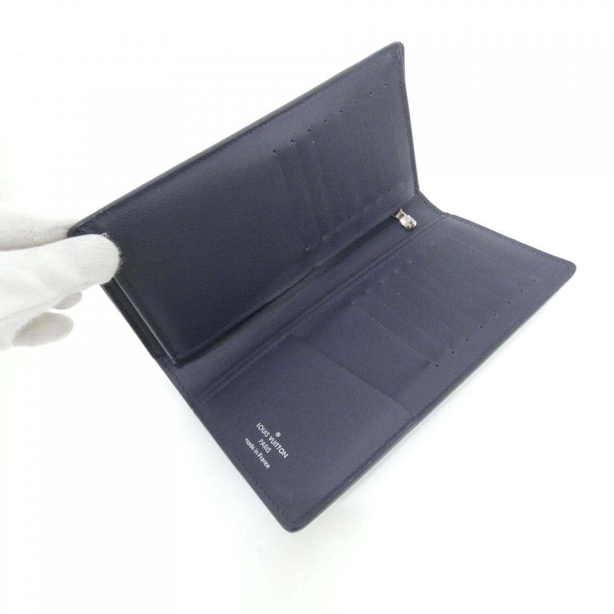 Louis Vuitton Navy Black Leather Long Wallet