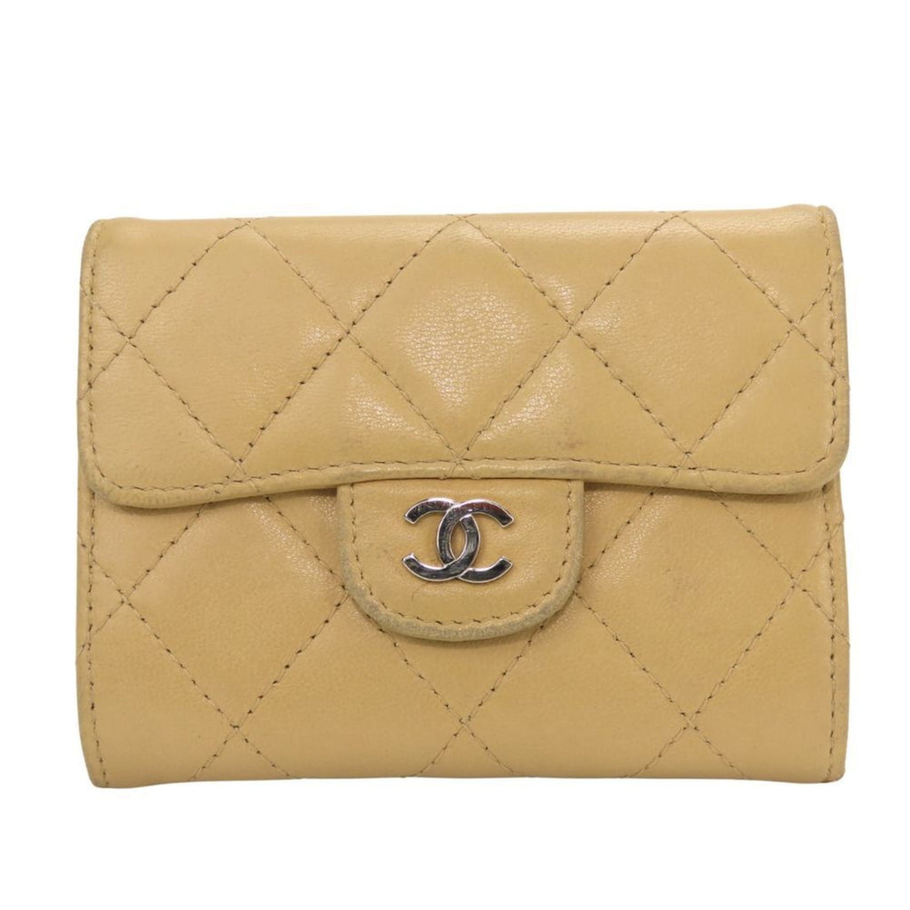 Chanel Beige Leather Coin Purse/Coin Case