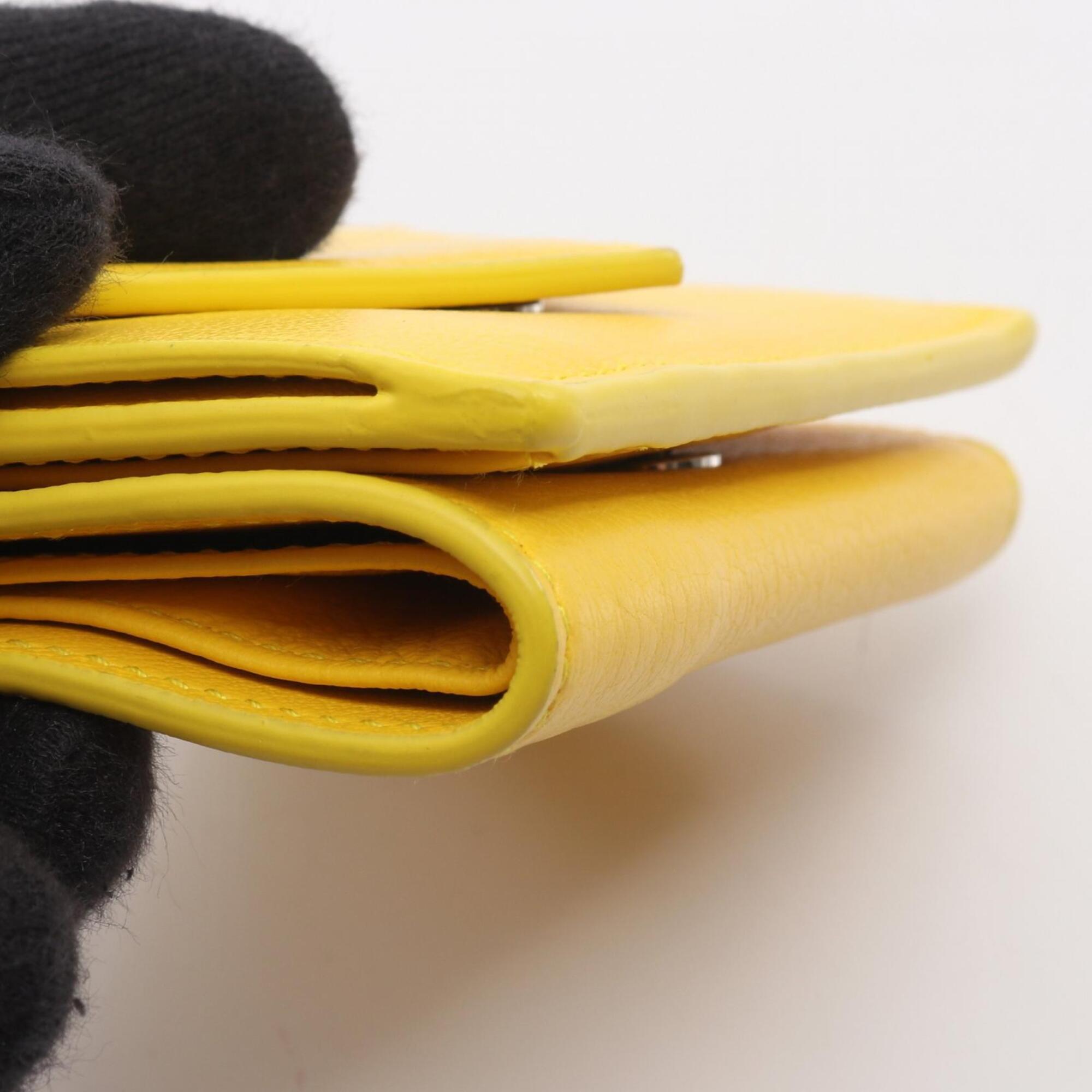 Balenciaga Yellow Leather Wallet (Tri-Fold)