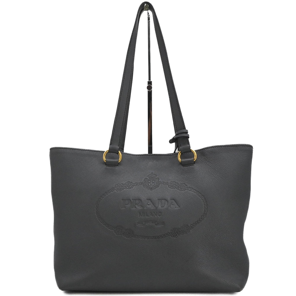 Prada Gray Leather Handbag