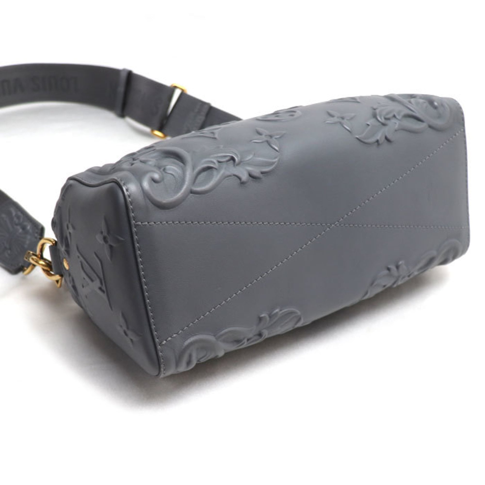 Louis Vuitton Gray Leather Shoulder Bag