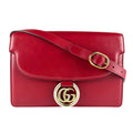 Gucci Red Color Leather Shoulder Bag (Pre-Owned)