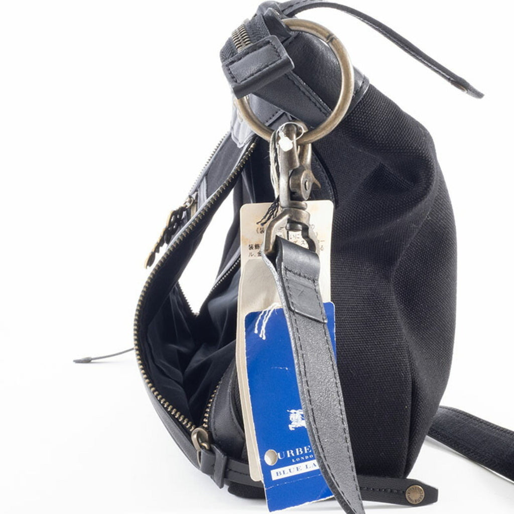 Burberry Black Canvas Leather Shoulder Bag