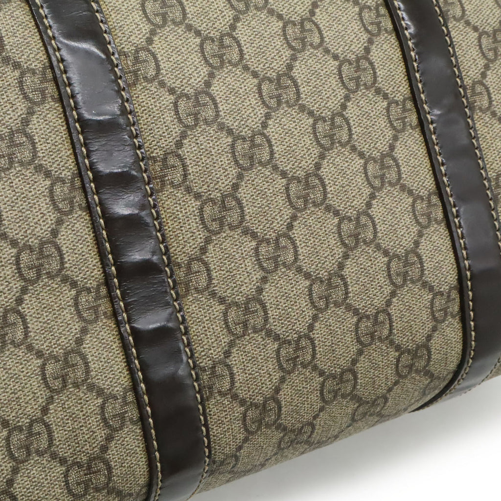 Gucci Beige Dark Brown Gg Supreme Handbag (Pre-Owned)
