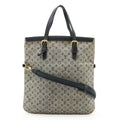 Louis Vuitton Blue Canvas Leather Handbag Shoulder Bag Tote Bag