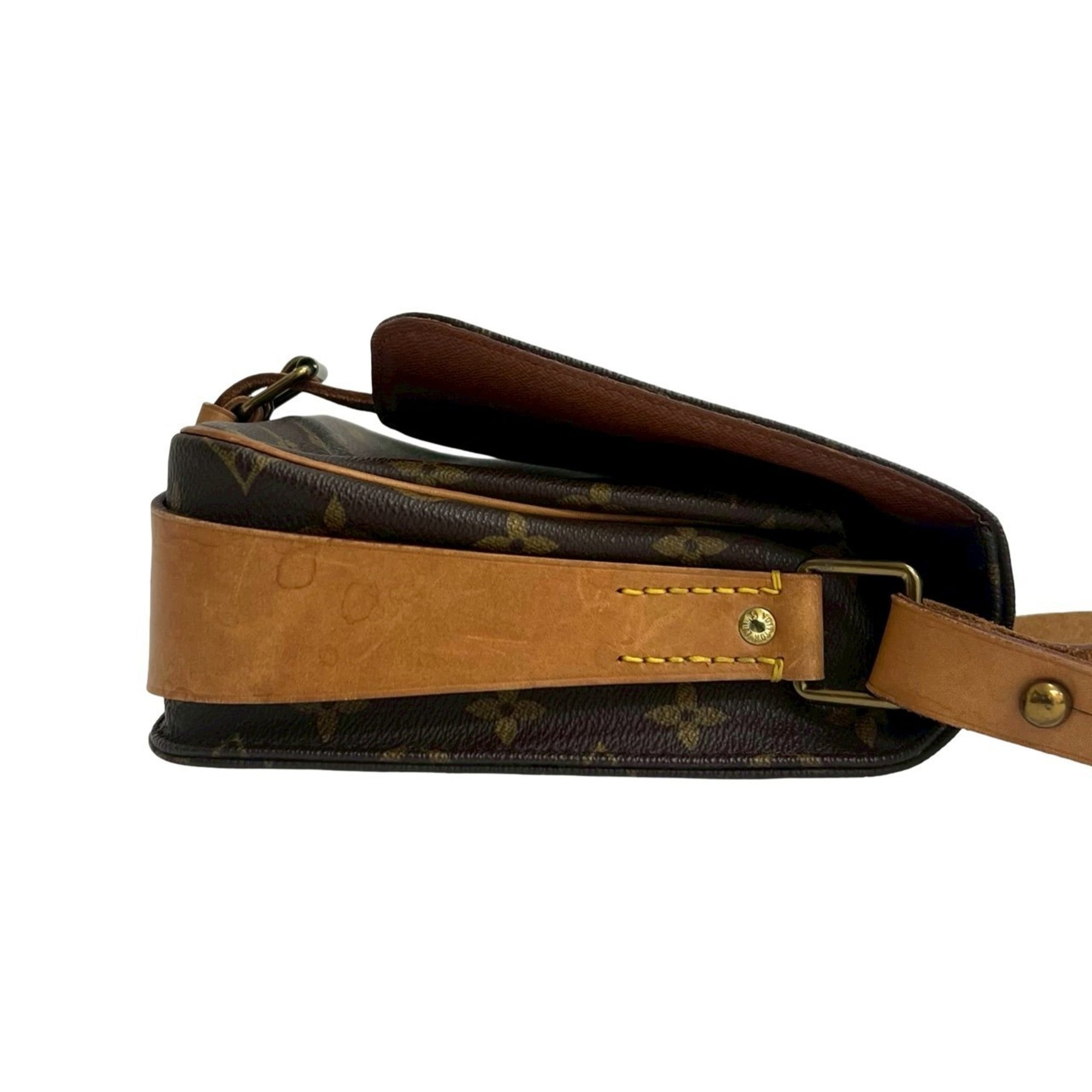 Louis Vuitton Brown Leather Pvc Shoulder Bag