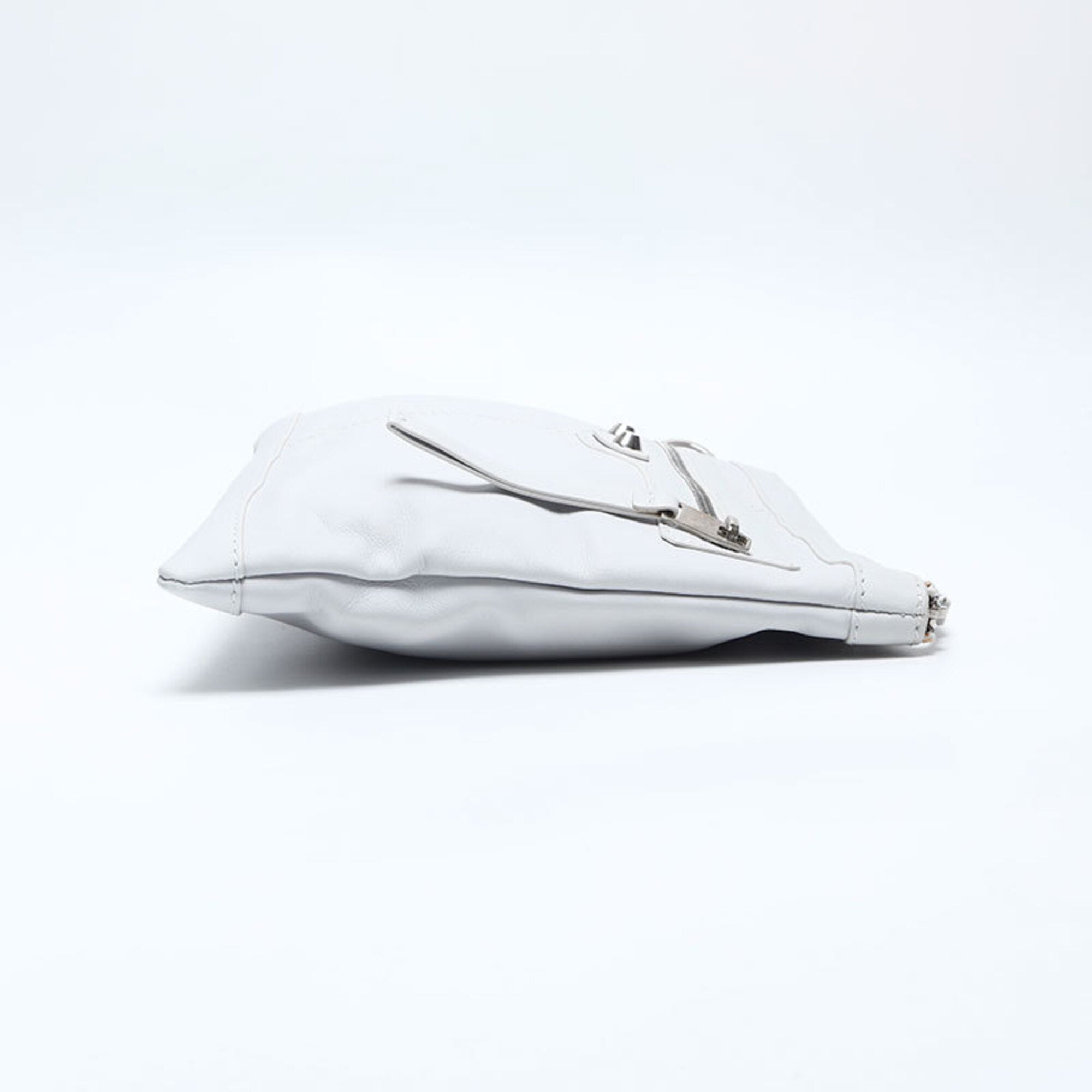 Balenciaga White Leather Clutch