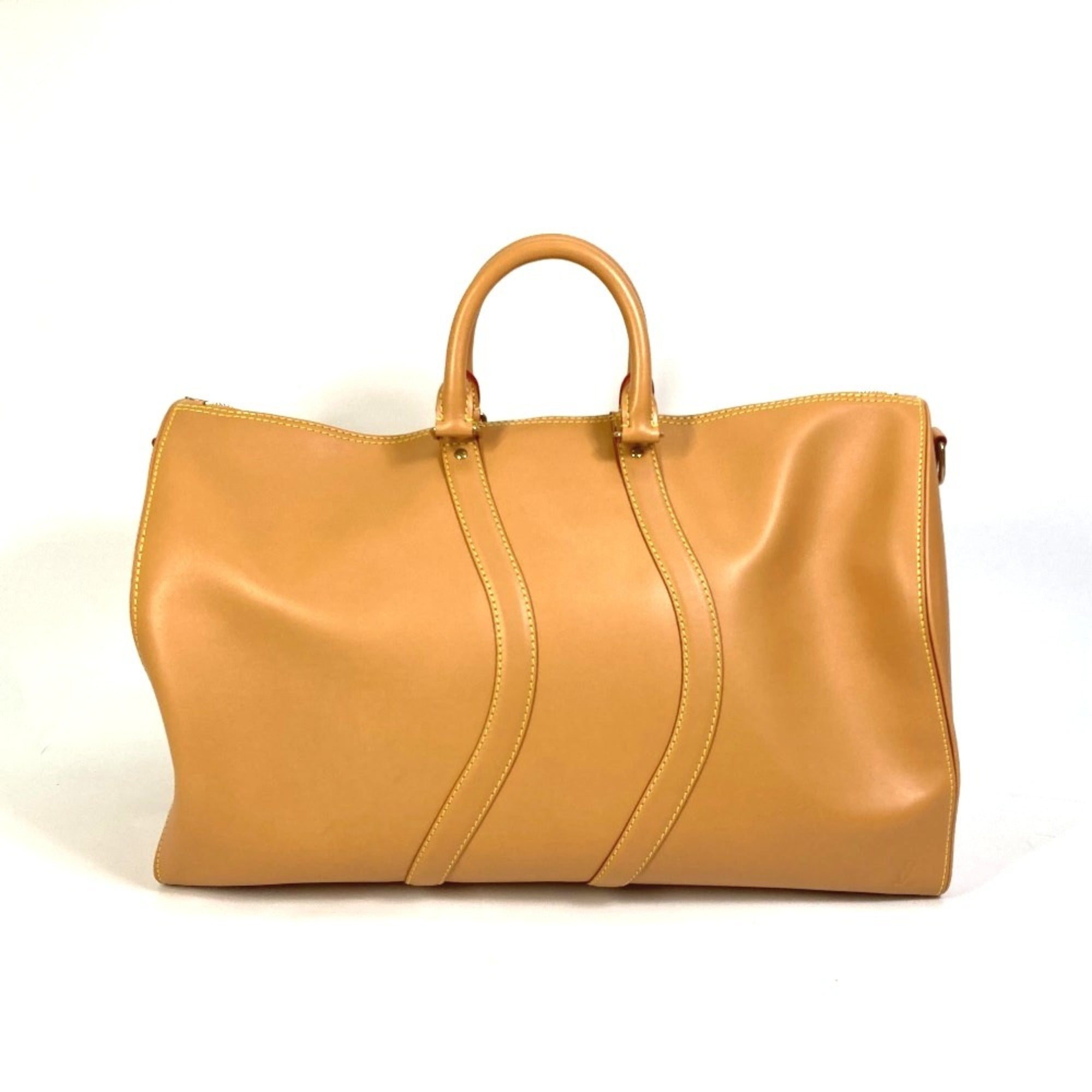 Louis Vuitton Beige Leather Boston Bag