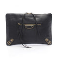 Balenciaga Black Leather Clutch Bag Hand